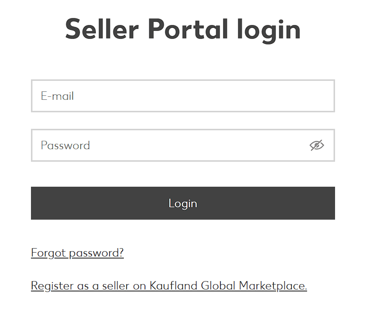 Kaufland Seller Portal Login-Seite