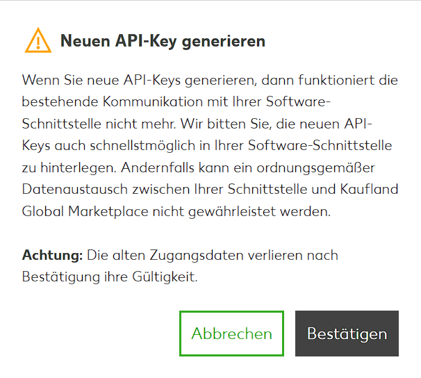 Kaufland API-Keys Übersicht